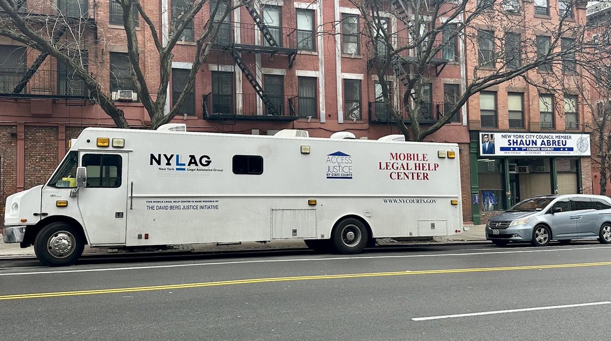 Extending a huge thank you to my former employer, @nylag , for sending their mobile legal help center to our office today. Your partnership in providing free, quality legal services to communities in Upper Manhattan is and always will be invaluable.