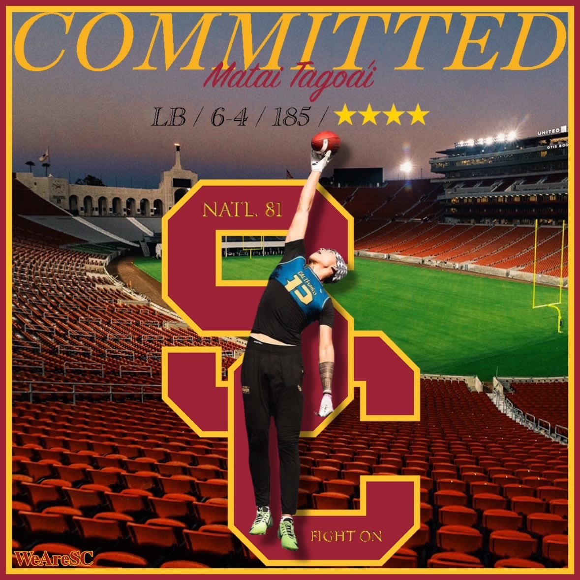 BREAKING: LB Matai Tagoa’i Commits to #USC❕✌🏼 READ 🗞️ via on3.com/teams/usc-troj… @On3USC #FightOn