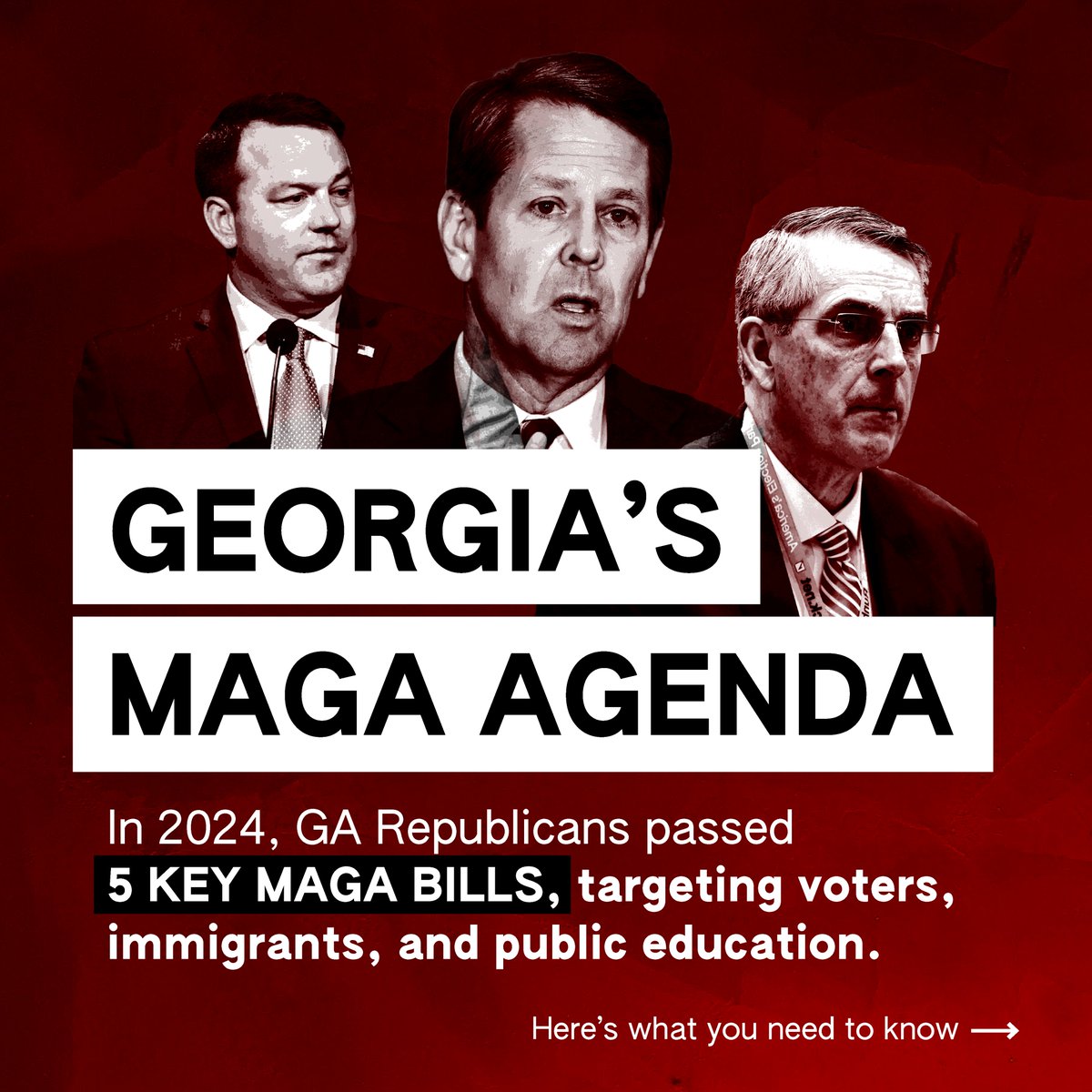 🚨GA VOTERS: This session, GA's GOP legislators pushed forward bills that not only advance MAGA's divisive agenda but also specifically target and suppress the votes of our most vulnerable communities. Here’s the lowdown on their impact: