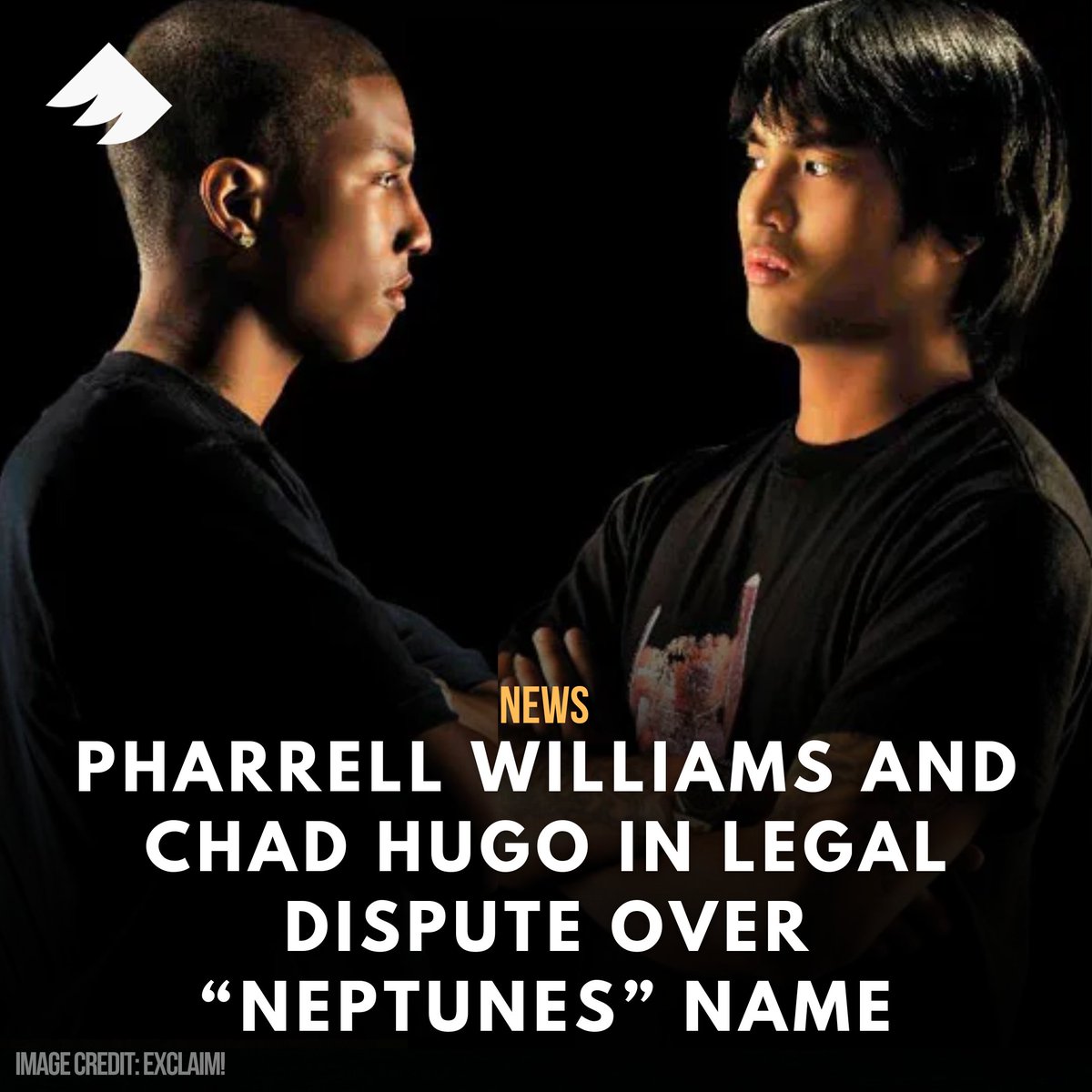 Via #billboard, #pharrell and #chadhugo are currently locked in a legal battle over the 'Neptunes' name rights. Hugo claims Pharrell is trying to 'monopolize' the name