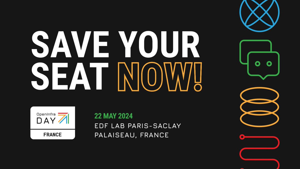 OpenStackFr's tweet image. Mettez à jour votre agenda, réservez votre place, #OpenInfra Day France 2024 aura lieu le mercredi 22 mai prochain ! Les appels à conférences et sponsors sont ouverts. Toutes les infos sont sur oideurope2024.openinfra.dev/france/