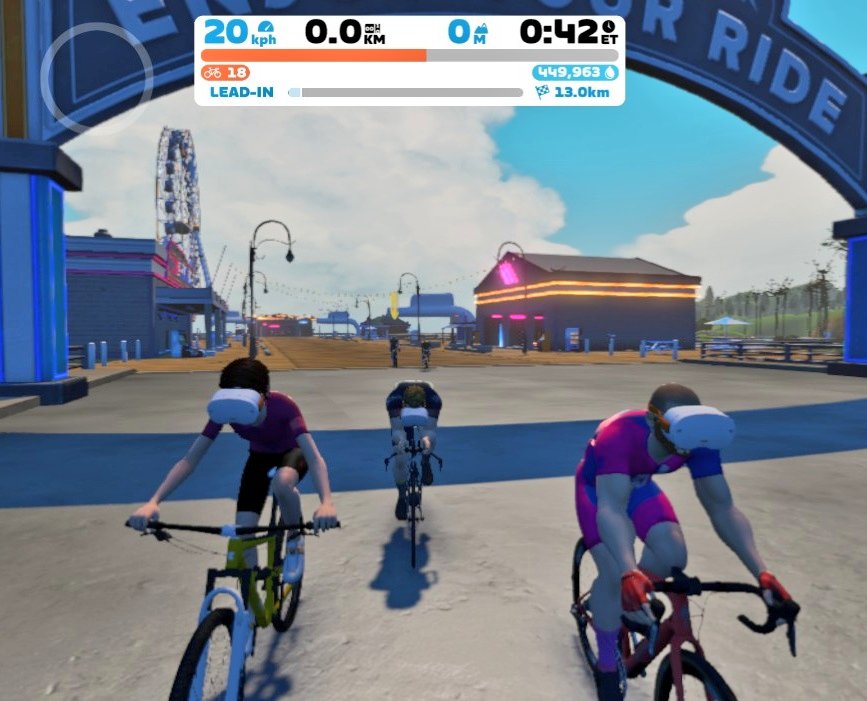 #30daysofbiking day 1 via a work group on Zwift! Also the VR prank was real and not just a mock up!!! 🤣