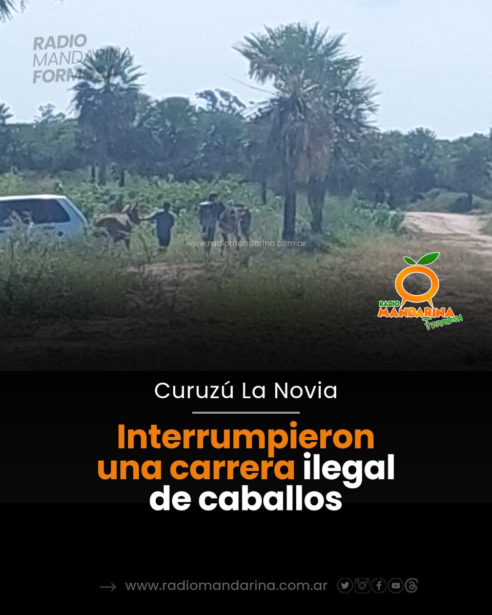 Carrera ilegal de caballos 🏇🔴 El procedimiento se realizó en el camino alternativo del paraje Curuzú La Novia

💰Efectivos Policiales constataron e interrumpieron una carrera de caballos por no tener la autorización del Instituto de Asistencia Social (I.A.S).