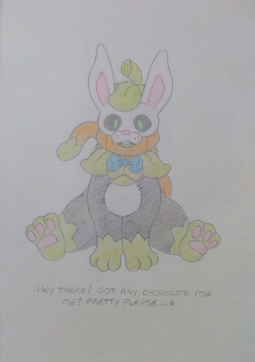 Happy Easter! Would you help this 'bunny' out? Any chocolate is good enough for him! 🧡 (Pumkat-- I mean, this Easter bunny is made by @acstlu :3) #furry #furryart #Easter