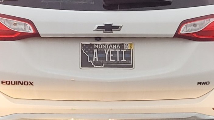 It's probably not wise to post this on April Fool's Day, but I'm not kidding. On my way to work, I saw a Yeti. That's Montana for you!

#Montana #Billings #AprilFools #AprilFoolsDay #April #April1st #licenseplate #funnylicenseplates #yeti #joke #funny #humor