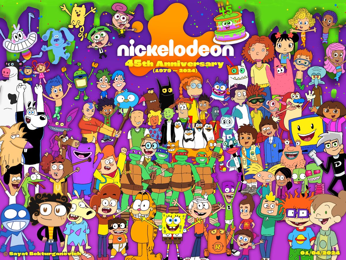 Nickelodeon's 45th Anniversary (1979 - 2024)
#nickelodeon #nickelodeonfanart #nickjr #nickjrfanart #nicktoons #nicktoonsfanart #cartoon #crossover #fanart #drawing #birthday #birthdayart #anniversaryart #anniversary #digital #digitalart #digitalartist #myart #myartist