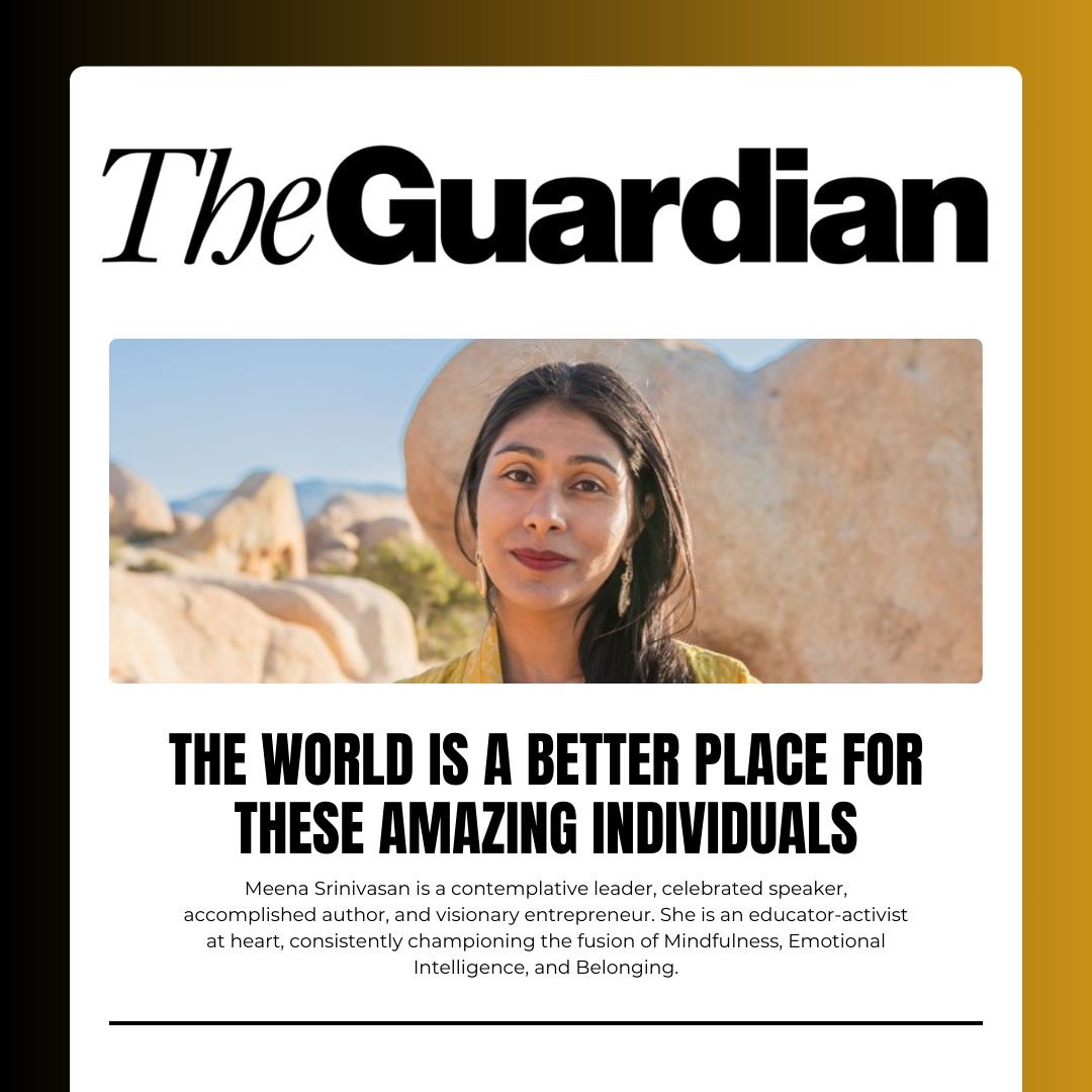 @HeartOfMeena recent TEDx talk on the Secret Power of Tenderness youtu.be/6ntM9rw9WdI is having a global impact! Check out the Guardian article featuring Meena and other individuals who are making a difference:  bit.ly/3J2IRBO
#tenderness #mindfulness #SEL #belonging