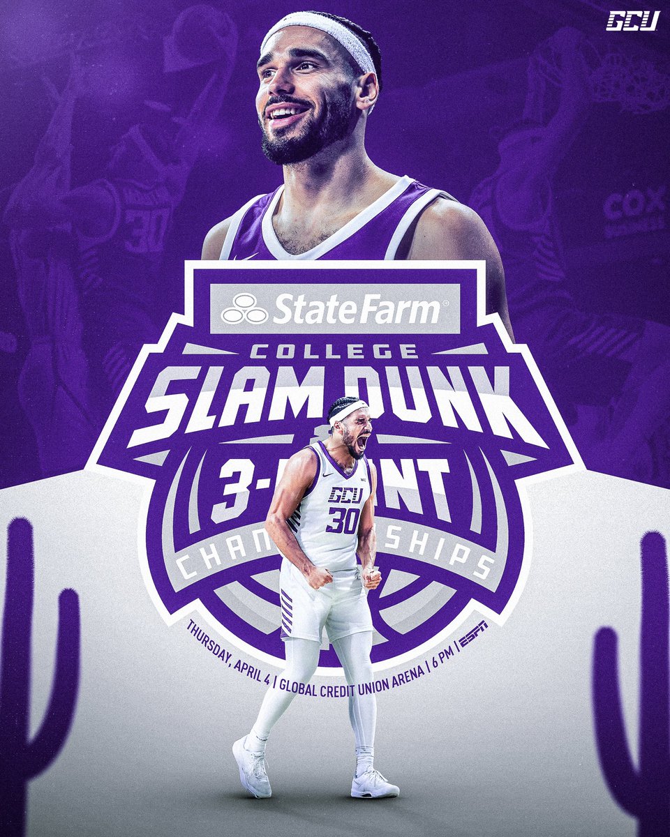 🍿 𝐒𝐤𝐲𝐰𝐚𝐥𝐤𝐞𝐫 𝐨𝐧𝐞 𝐦𝐨𝐫𝐞 𝐭𝐢𝐦𝐞 🍿 Gabe McGlothan will compete in the State Farm Slam Dunk Championship this Thursday at GCU.
