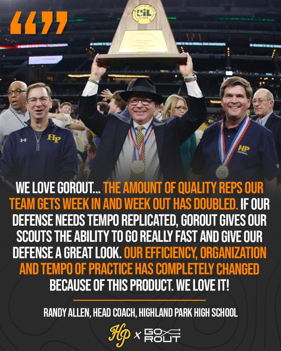 The winningest Texas High School Football program turned to @Go_Rout to make meaningful changes in the way they practice Everybody needs this competitive edge 🏈👉gorout.com #TXHSFBCHAT