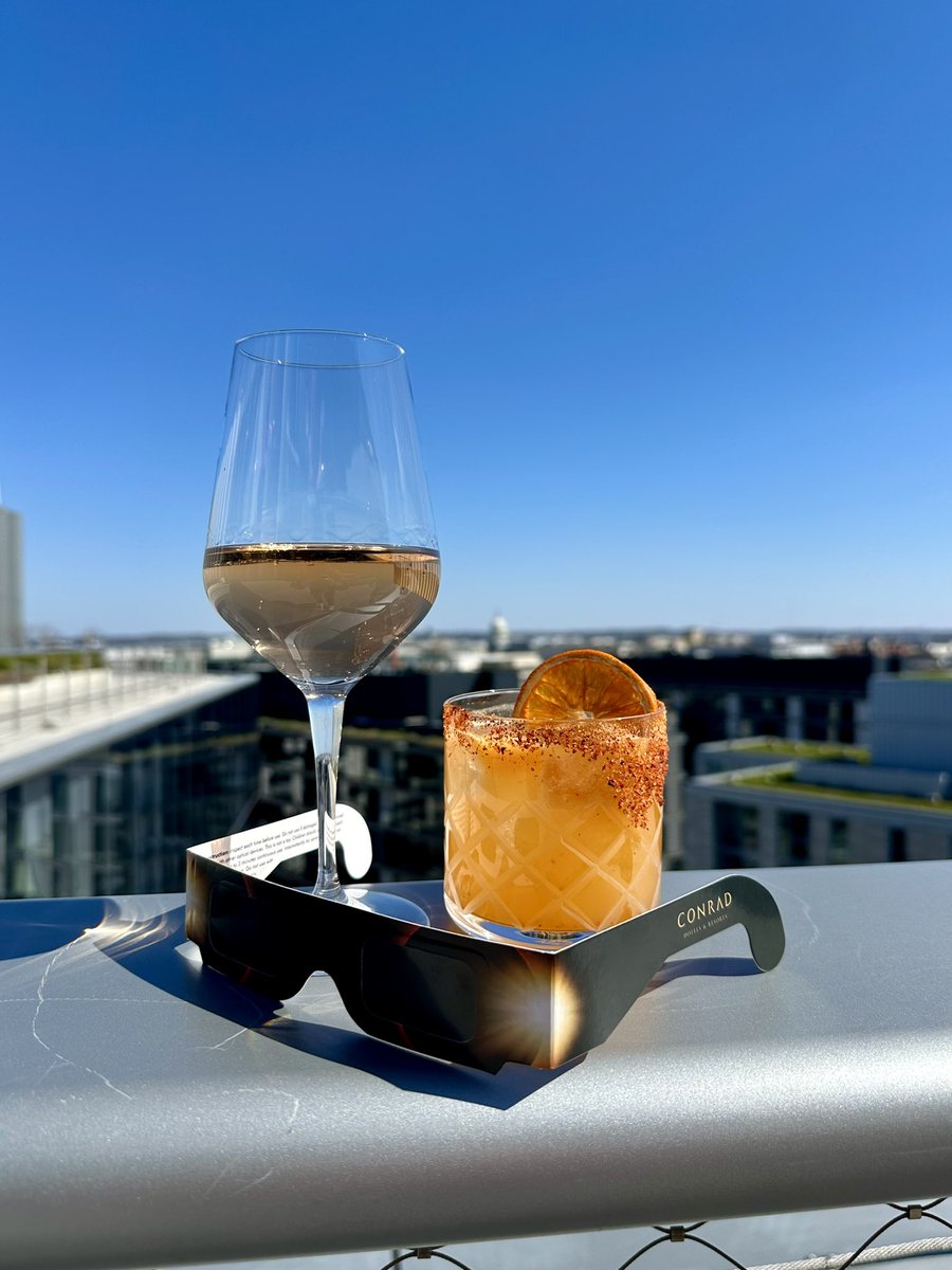 Join us on April 8 for a celestial spectacle at our Summit at Conrad rooftop bar! Our event begins at 1:30 PM, with special viewing glasses available for witnessing the eclipse, which will be visible (weather permitting) from 2:04 PM to 4:32 PM.
