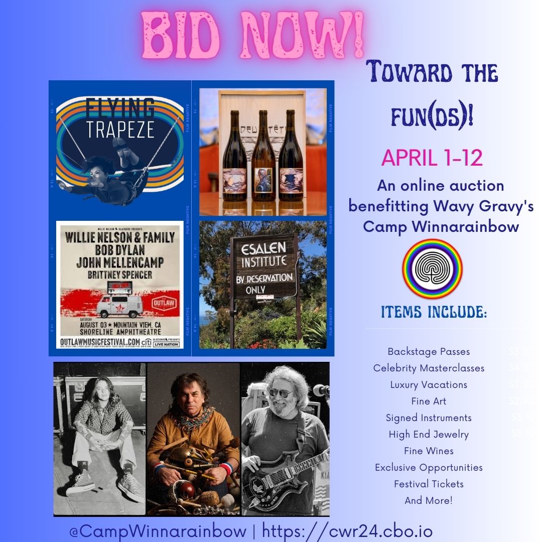 The Camp Winnarainbow annual auction is now open! Bid on amazing items and experiences, all of which support Camp including a drum from Mickey's collection and the original painting. Link to bid - cbo.io/bidapp/index.p…