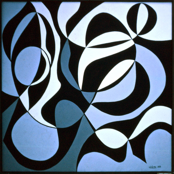 Jean-Paul Jérôme, painter, designer and sculptor who was a co-founder of Les Plasticiens, a group of painters who founded the pictorial movement in Quebec in 1955. Danse éternelle, 1967 #Contemporaryart #OpArt