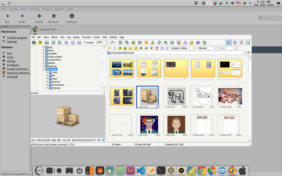 saidbakr's tweet image. #FastStone Image Viewer on #Kubuntu 22.04 Using #PlayLinux and #Wine!