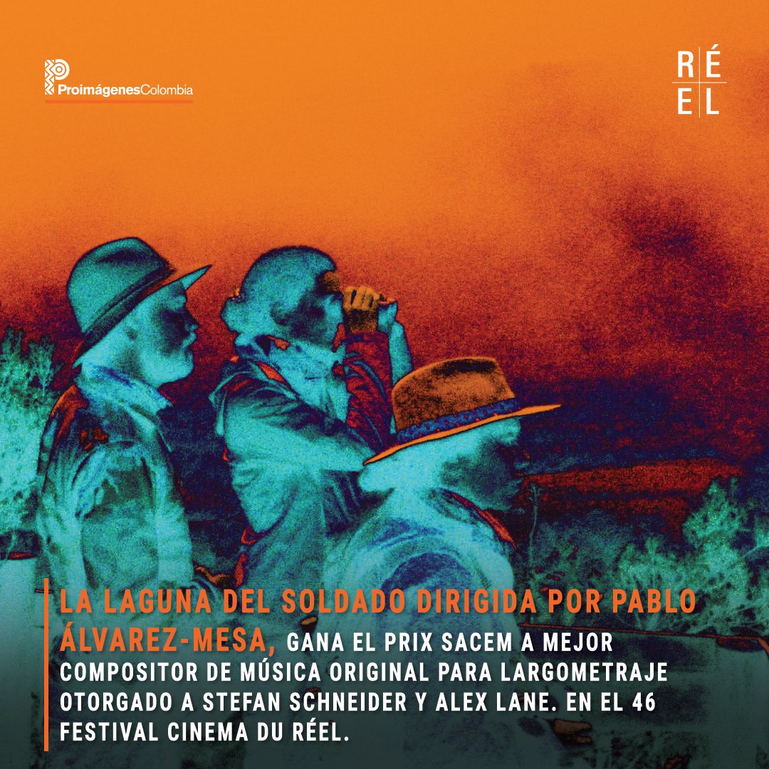 Proimagenes's tweet photo. 🎶🏆 Felicitaciones a la LA LAGUNA DEL SOLDADO largometraje dirigido por Pablo Álvarez-Mesa, ganador del premio Sacem otorgado a Stefan Schneider y a Alex Lane a la Mejor Música Original en la versión 46 de #CinemaDuReel.
#CineColombiano #Coproduccion #SonidoOriginal #Cinema https://t.co/3XWKVyCGlw