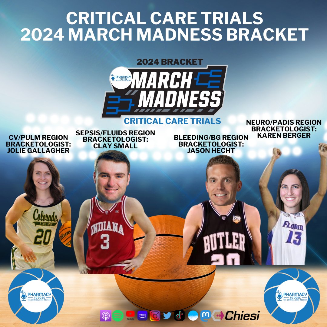 🚨NEW POD ALERT🚨 Final Four Preview & More: 2024 Critical Care Trials March Madness Bracket 🏀 Ft: Jolie Gallagher, Clay Small, Jason Hecht, and Karen Berger @karenccrx Region recaps 📰 Final Four predictions 🍀 Where we went wrong 😬 Most accurate Bracketologist 🏆 Most…