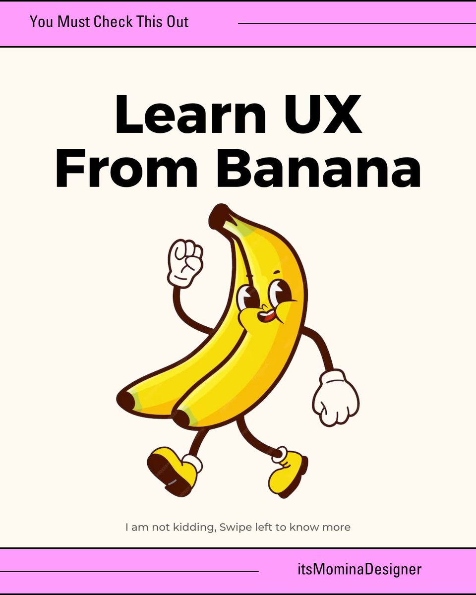 Momi_AIEngineer's tweet photo. Learn UX FROM #banana 
#24againstpredators #AprilFoolsDay #Emile #HardikPandya #instagramdown #LUFC #poupettekenza https://t.co/dXvhm2wr5N