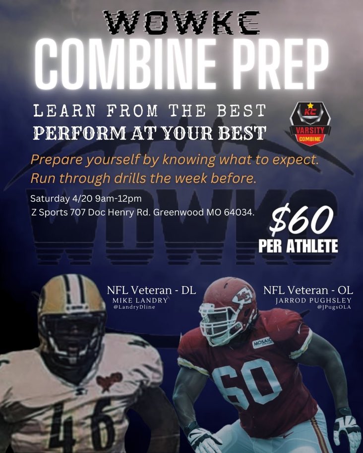 🔥Technique training from high level guys. Mike Landry D Line. Jarrod Pughsley OLine. Great location. DM to sign up. Let’s get better at football Kansas City! Thank you MARKET ATHLETES for the graphic! Give them a follow. @LandryDline @JPugsOLA @Varsitycombine1 @MarketAthletes
