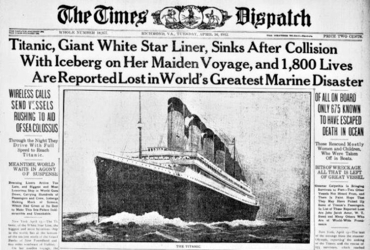 #OTD in 1912 – The Titanic sank on her maiden voyage with the loss of 1,513 souls, many of them Irish; 732 would survive. Read more 🔗 wp.me/p3XCMr-LWT