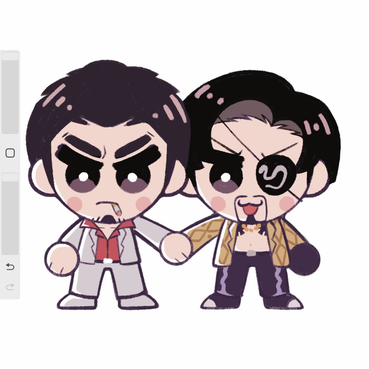 Some freebie stickers im sending off with my etsy charms heheheheh yes i use light mode in procreate dont bully me #otasune #kazumaji