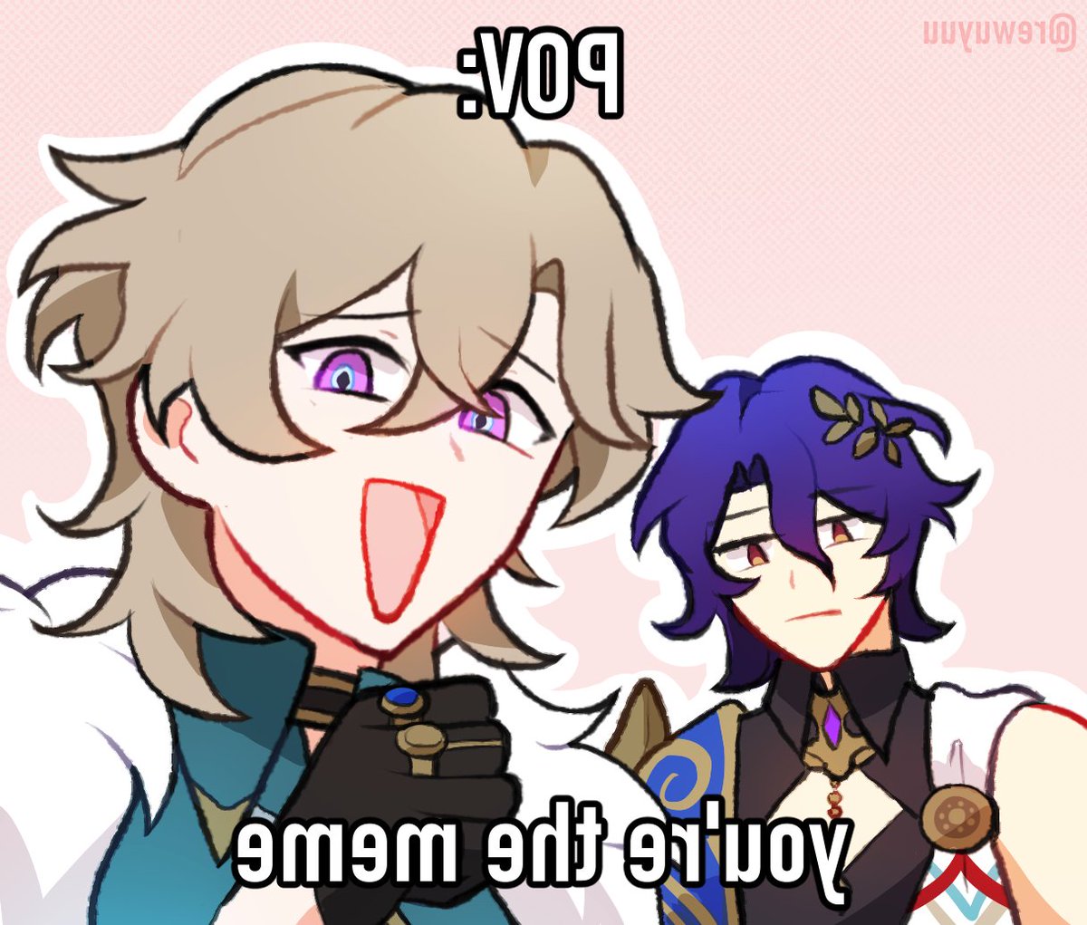 rewuyuu's tweet photo. look how the tables have turned #HonkaiStarRail #Aventurine #DrRatio https://t.co/GsOu0gKmFD