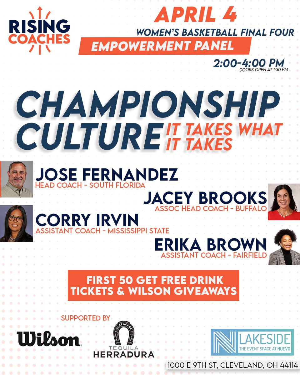 Heading to Cleveland for the Women's Final Four?!? Join us April 4 for our Empowerment Panel! First 50 in the door get a free drink + Wilson giveaway: hubs.li/Q02rq_n70 #FinalFour