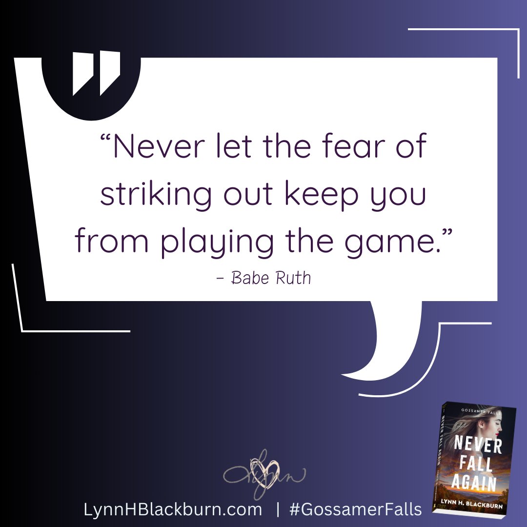 It's a baseball quote, but it applies to...well...just about everything. Writers struggle with this a lot. It's terrifying to put your work out into the world, take the swing & risk missing the ball. #baseballmom #baseballquote #lifelessons #faithoverfear #writingadvice