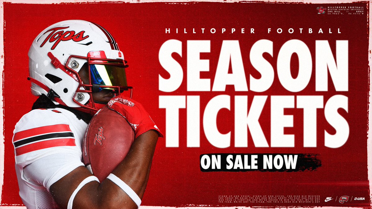 𝐒𝐄𝐀𝐒𝐎𝐍 𝐓𝐈𝐂𝐊𝐄𝐓𝐒 𝐎𝐍 𝐒𝐀𝐋𝐄 𝐍𝐎𝐖‼️ Secure your seats today as the Hilltoppers return to The Houch for the 2024 season! 🎟️ goto.ps/FBseasonticket…