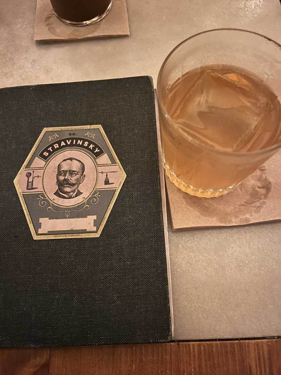 TeamGumball5's tweet photo. Finished off the night at #DrStravinsky in Gothic Quarter of Barcelona rated in the Top 50 Cocktail Bars in the world 🌎Their Old Fashion was insanely delicious although for u Purists it wasn’t traditional. If u want recipe ask and I’ll provide. #CocktailGuy #WhatsinArtiesMouth https://t.co/wKixYCk7aK