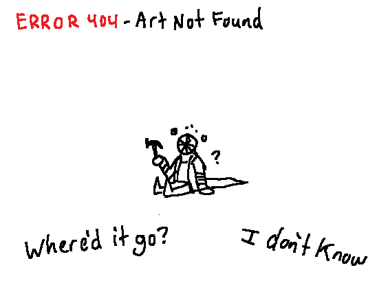 Libraryofcharac's tweet image. #Libraryfools 11pm!

ERROR 404 - ART NOT FOUND
#aprilfools2024 #ocart #error