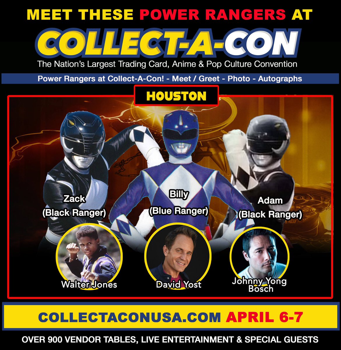 Go Go Power Rangers! Meet them this weekend in Houston! #houston #powerrangers #blackranger #blueranger #collectacon