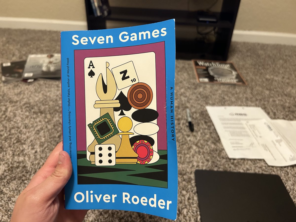 Bought this mainly for the chapters on chess and poker; ended up enjoying all the games @ollie dives into. His passion for each of them is evident on every page. #poker #scrabble #go #chess #backgammon #checkers #bridge #playmoregames