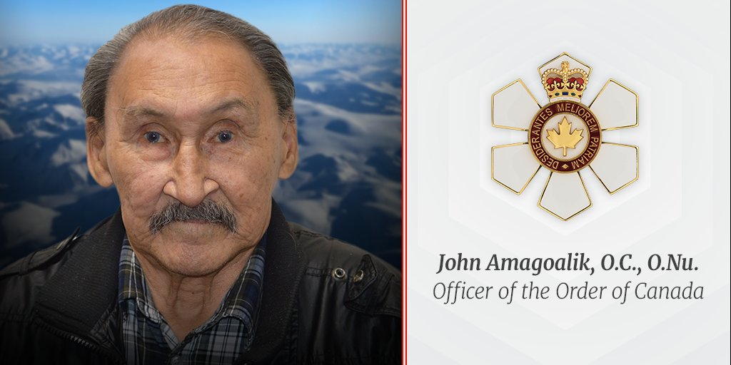 #GGSimon was honoured to invest John Amagoalik, into the #OrderOfCanada during a private ceremony. What better way to mark the territory’s 25th anniversary than to recognize the lifelong contributions of the man known as the Father of Nunavut.