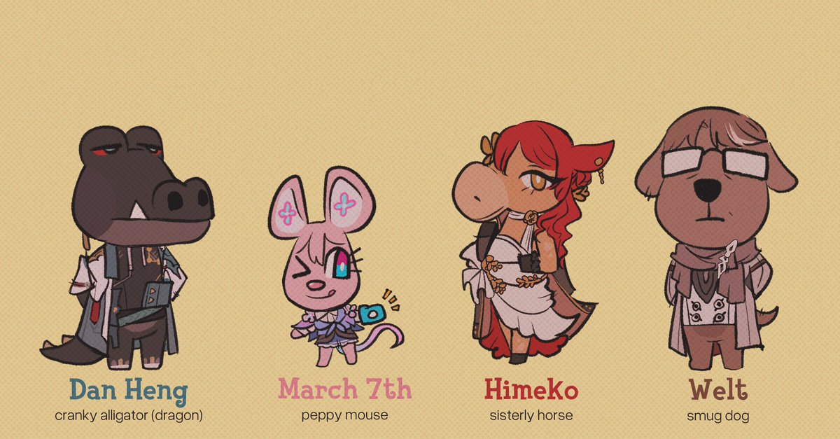 animal crossing x astral express

#honkaistarrail #hsr #danheng #march7th #himeko #weltyang #animalcrossing