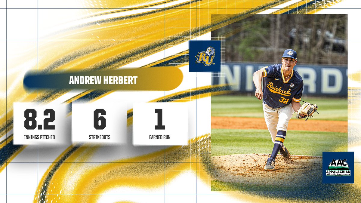 Congrats to Andrew Herbert of @RU_Eagles on being named the #AACBB Pitcher of the Week - bit.ly/3TXpq3E #NAIABaseball #ProudToBeAAC