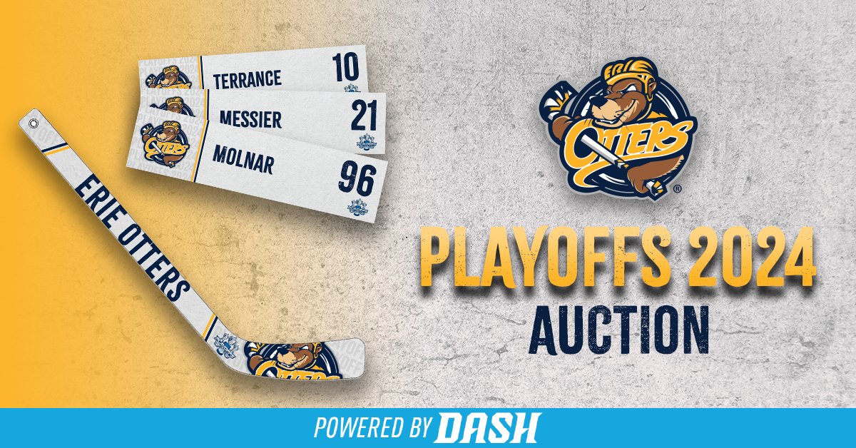 Playoff autographed items are on @Win_with_DASH now! We have locker name plates and mini sticks! Auctions end on Friday. Bid here: fans.winwithdash.com/team/erieotters