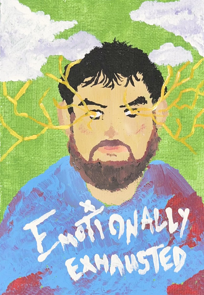 _gfue's tweet photo. We painted self portraits for Easter. Safe to say, she kills me in that department 💙 https://t.co/ulqQVmscRm
