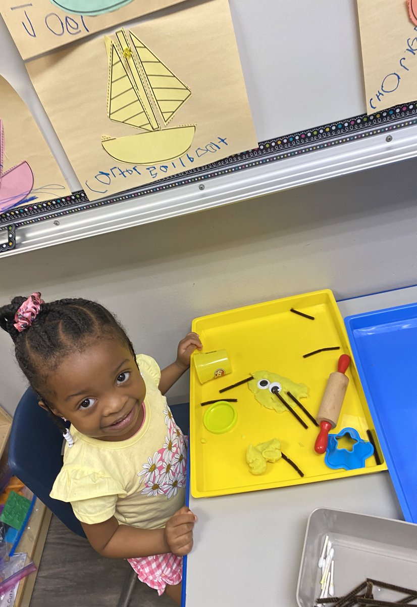 #Mondays are always so fun with new centers! #Prek3 #RISD loved our #flyinginsect theme! We used new sound buttons to listen to letter name & sound then repeat, trace textured letter, write it & create it with #Wikisticks @ForestLnAcademy #WeAreWorldClass 🌎 #lovewhatyoudo