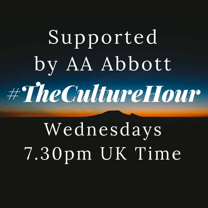 Good evening & welcome to #TheCultureHour supported by @AAAbbottStories Join in using #TheCultureHour to share about #Books #Art & #Culture Wednesdays at 7.30pm (UK time). #TheCultureHour is hosted by @BrumHour's @DavidWMassey.