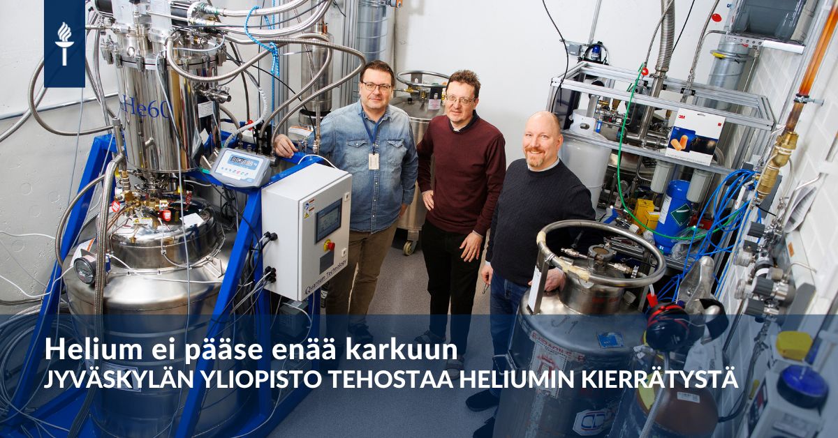 Katoava luonnonvara kiertoon! Uudella heliumin kierrätyslaitteistolla on tarkoitus saavuttaa yli 90%:n kierrätystehokkuus heliumin suhteen. Rahallisten säästöjen lisäksi sen kierrättäminen on tärkeää kestävän kehityksen kannalta. ⏩ r.jyu.fi/Fmp
<a href="/jyflacclab/">JYFL Accelerator Laboratory</a> <a href="/jyunsc/">jyunsc</a>
