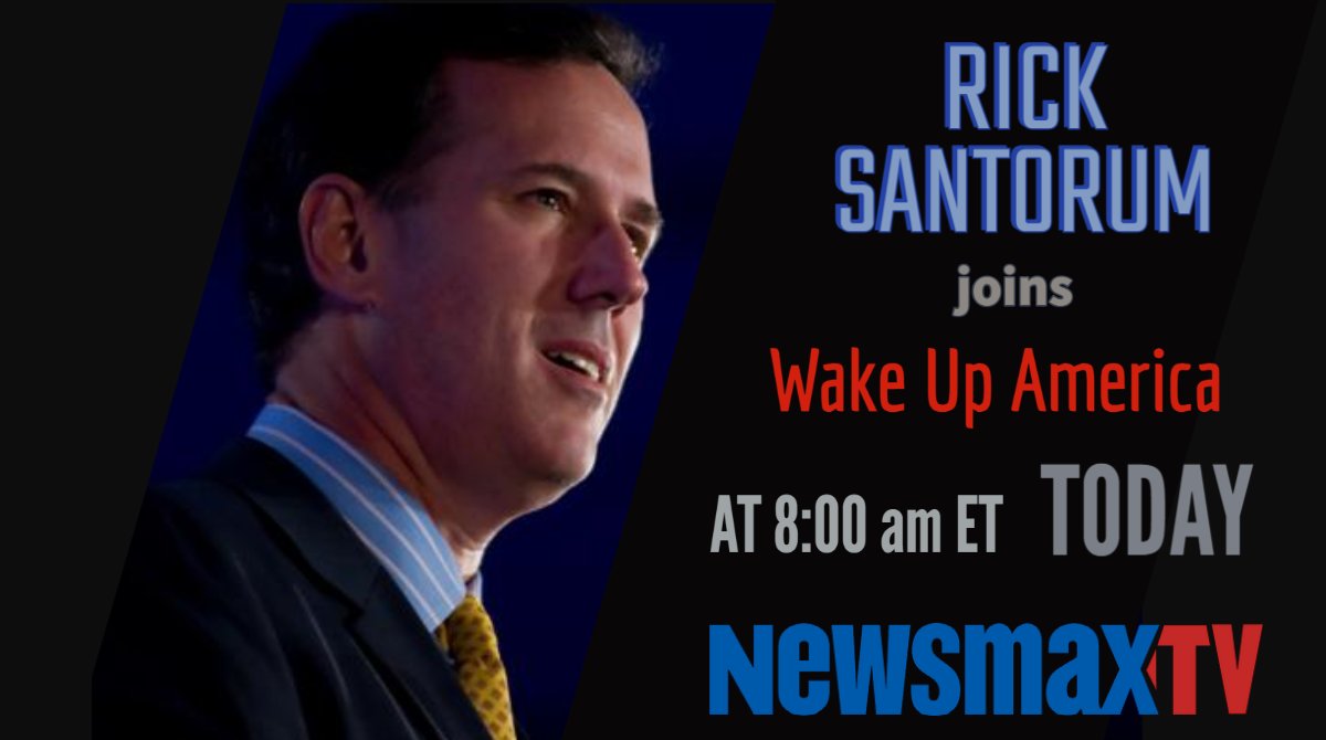 Tune in to @Newsmax at 8 ET this morning for conservative political commentary from @RickSantorum with @RobFinnertyUSA and @SharlaMcBride. newsmaxtv.com #Elections2024 #Newsmax