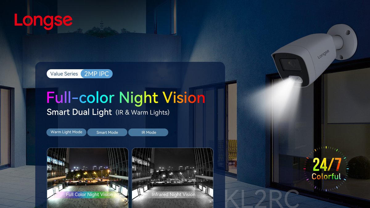 Longse_Group's tweet image. New Arrival. Discover how the Longse KL2RC combines infrared and warm light with smart mode to ensure full-color night vision.

longse.com
#cctvcamera #infraredcamera #nightvisioncamera #ipcameras #poecamera