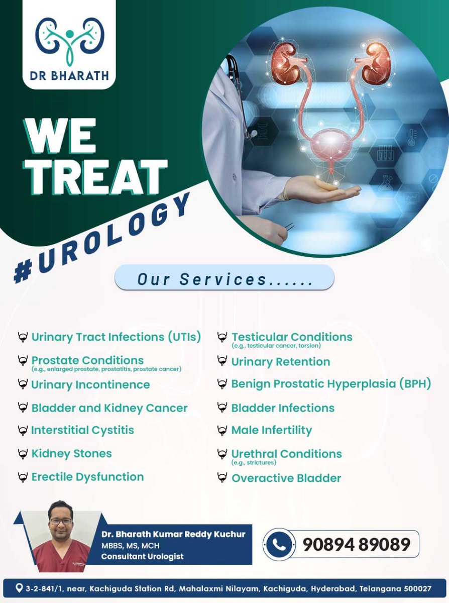 We Treat Urology
Trust our expertise for effective urological solutions.
Book Your Appoint Now
Pls Call: 9089489089

#drbharathurologist #UrologyServices #UrologyCare #UrologyClinic #UrologyCenter #UrologySpecialist #UrologyTreatment #UrologyConsultation #UrologySurgery