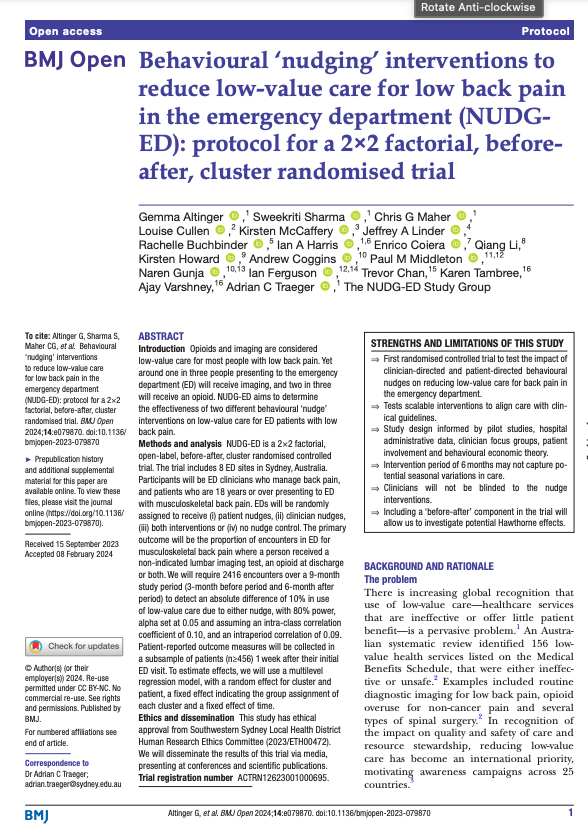 NUDG-ED trial protocol out now in @BMJ_Open! doi.org/10.1136/bmjope…