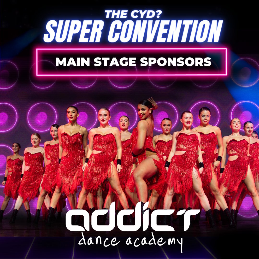 📣 Let's welcome back Addict Dance Academy as the CYD? Super Convention Main Stage Sponsor 2024! 🎉 💃🏽 We can't wait to see what epic performances they bring to the CYD? Main Stage this year! LET'S GO! 🔥🔥🔥