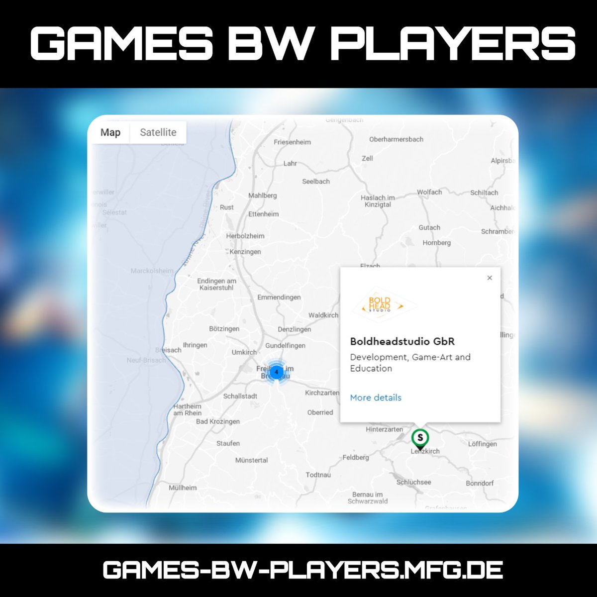 BoldheadStudio's tweet photo. Uns findet man jetzt auch auf der GamesBW Player Map für Studios, Institutionen und Einrichtungen rund um Spieleentwicklung in Baden-Württemberg
https://t.co/2yhLeUTQBE
#gamesbw #mfg #starboost #boldheadstudio #gamedev #indie https://t.co/yA94Mcdw28