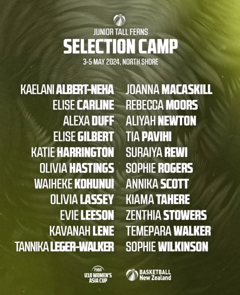 kat1eharrington's tweet photo. Super excited to be invited to the Junior Tall Fern U18 selection camp this May! Thank you to the coaches for this opportunity 🇳🇿 https://t.co/RG1HOYI4cF