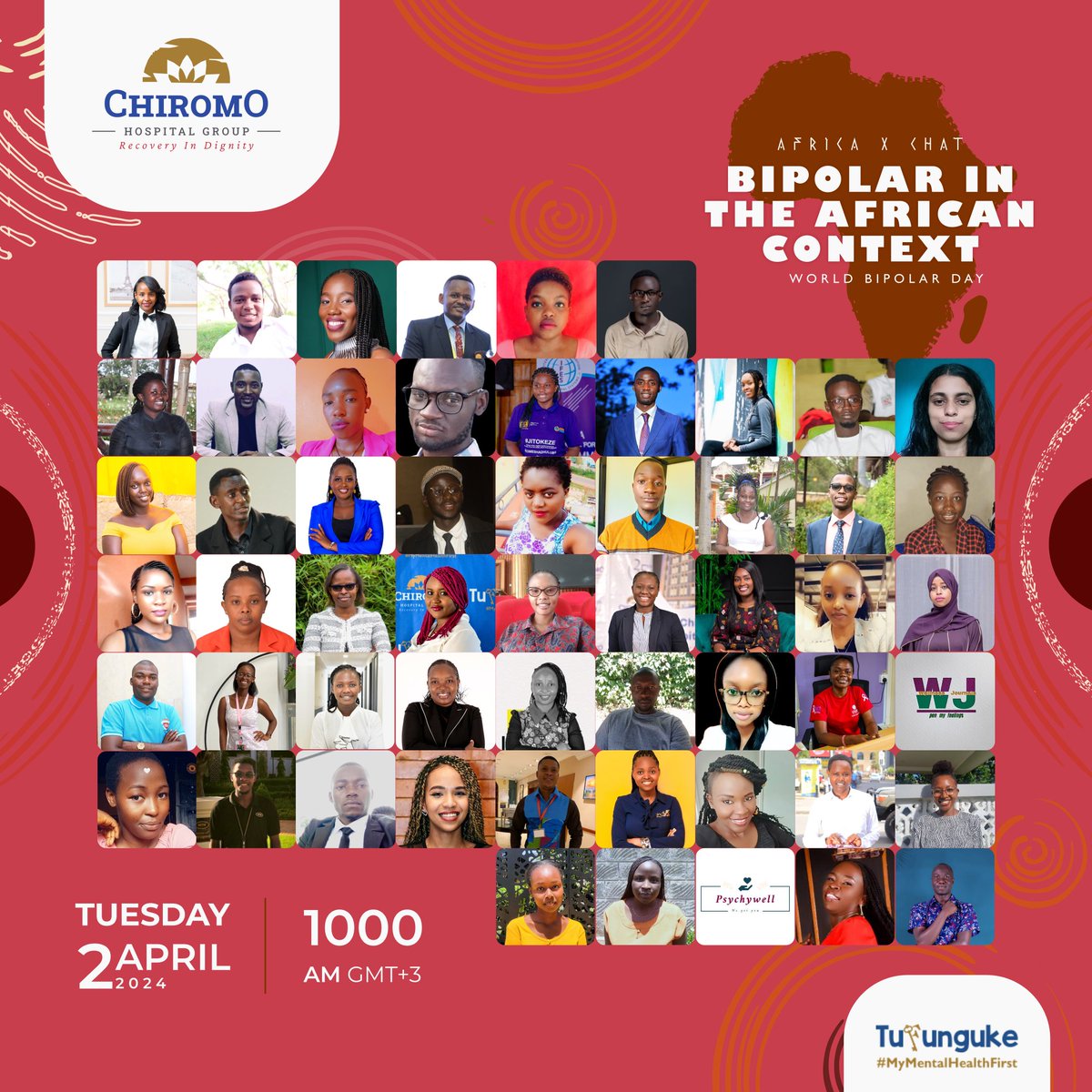 The Day is Here! Counting down Minutes to the Great Conversation? To our Panelists, are you ready? 

Tune in from exactly 10AM EAT for an amazing conversation on 'Bipolar in the African Context' for the first Africa TweetChat of the Year.

#Tufunguke about #Bipolar