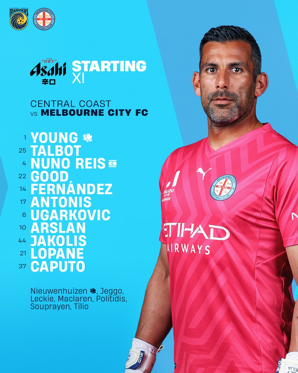 MelbourneCity's tweet photo. 📋 Three changes to our XI for tonight's clash against the Mariners.

🔙 Curtis Good, Ale Lopane and Terry Antonis all return to the line-up, while Marco Tilio is named amongst the substitutes after recovering from his hamstring injury.

#CCMvMCY https://t.co/hwQXgtxuvi