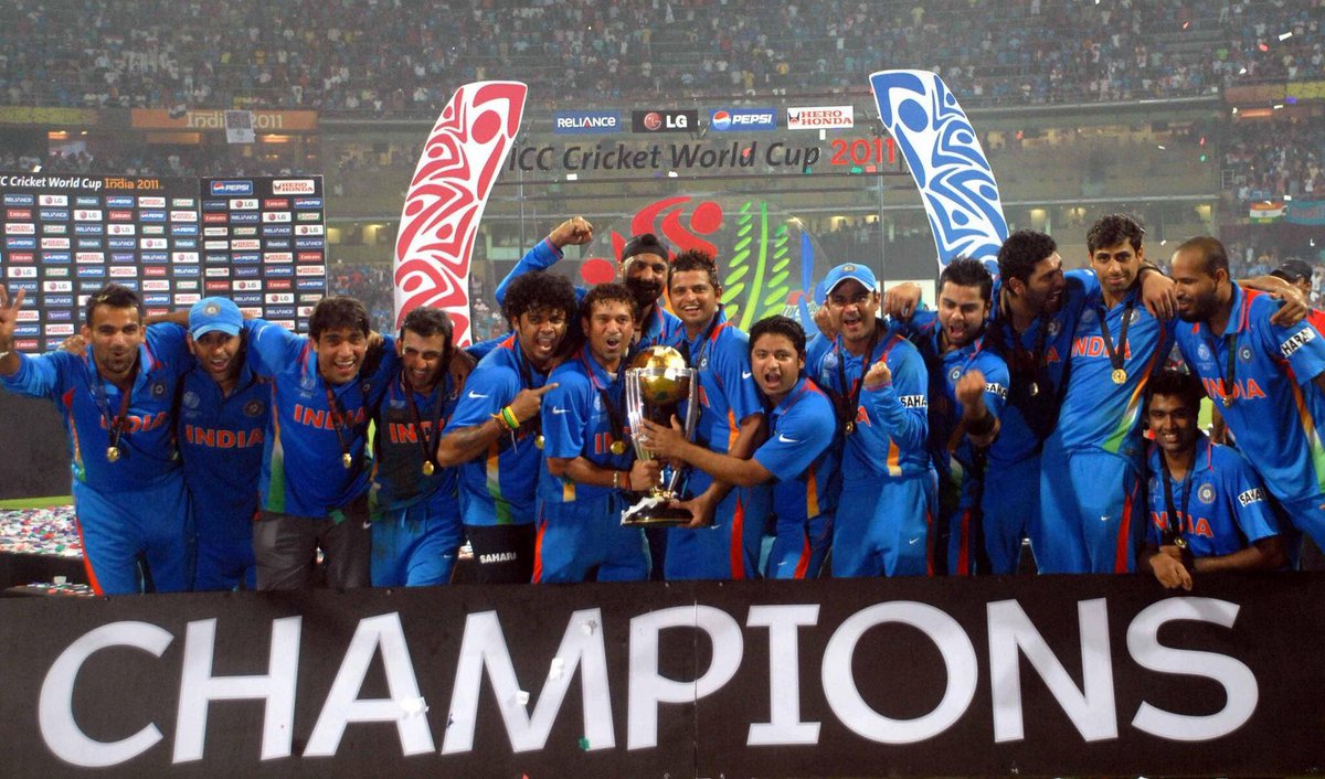 #OnThisDay in 2011, our Men in Blue made history by clinching the ICC Cricket World Cup for the 2nd time! 🏆 Led by the legendary @msdhoni, with gritty innings from @GautamGambhir, quality batting by @sachin_rt, heroic all-round displays by @YUVSTRONG12 and the entire squad…