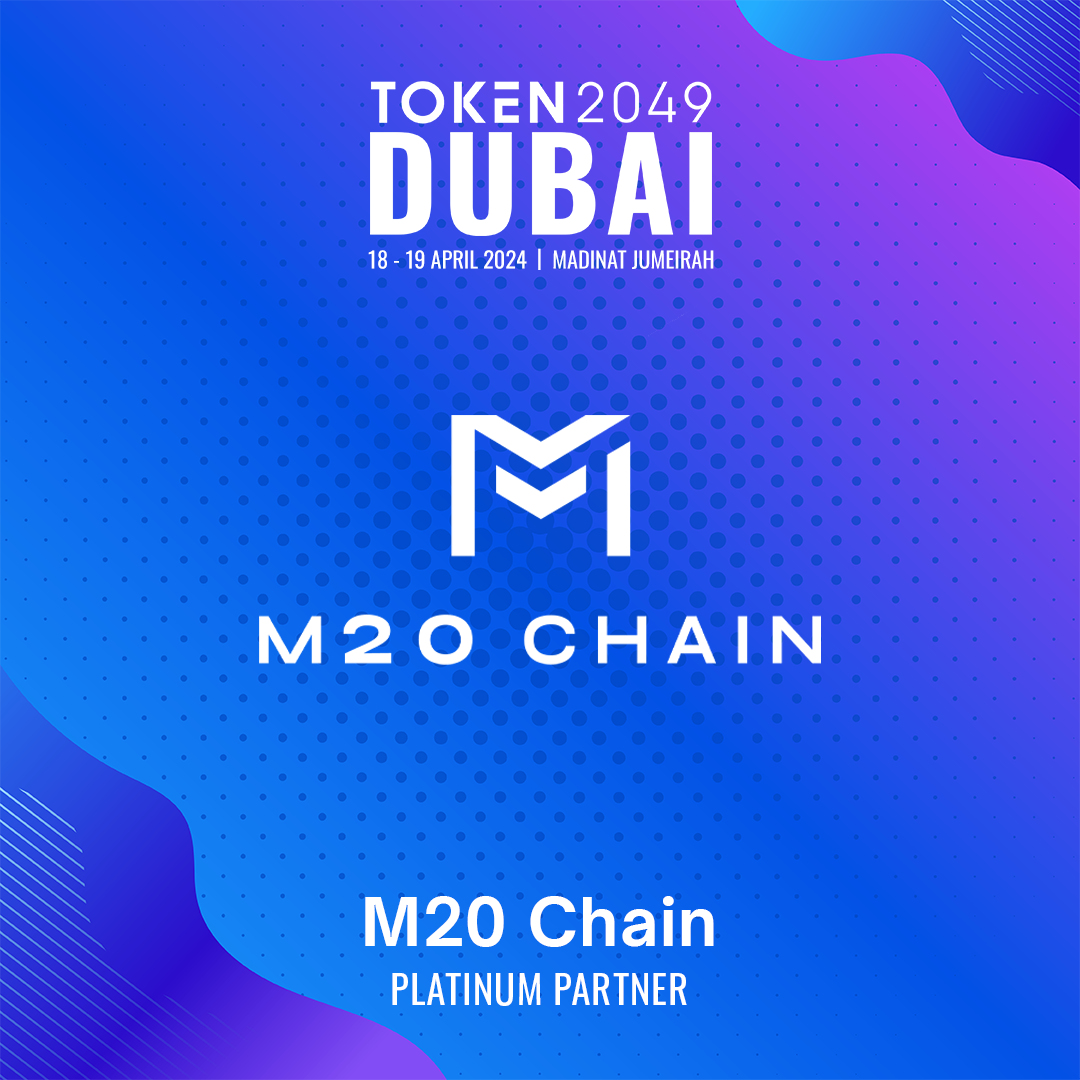 m20blockchain's tweet photo. Meet @m20chain, Platinum Partner at #TOKEN2049 Dubai.

M20 provides seamless access to crypto, NFTs, DeFi, and other decentralised applications from a single access point. https://t.co/Y7ZNs1lIe5